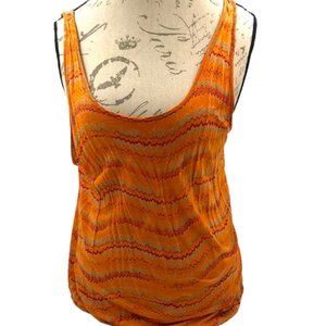 Decree Orange Boho Tank Top Size L